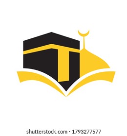 mecca and mosque logo vector design