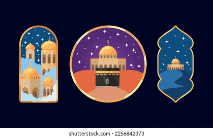 mecca and muslim mosques frames