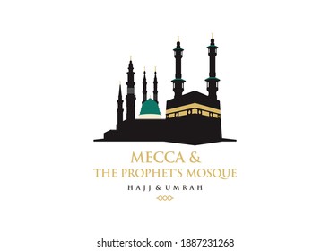 mecca and the prophet's mosque, hajj and umrah, logo template