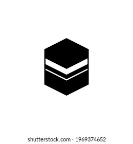 Mecca, qibla icon in solid black flat shape glyph icon, isolated on white background 