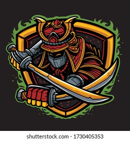 Mecca samurai esport logo vector