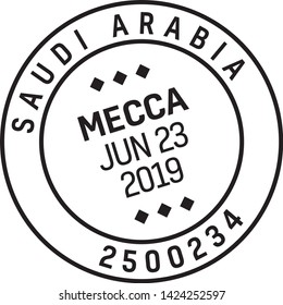 MECCA, SAUDI ARABIA mail delivery stamp