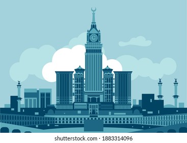 Mecca Saudi Arabia skyline vector illustration