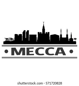 Mecca Skyline Silhouette City Design Vector Art