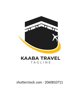Mecca travel logo, Al haj and umrah mubarak tour symbol. Suitable for travel business and Islamic content.