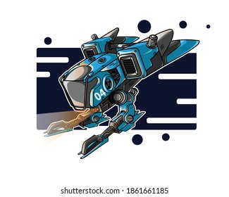 mech Charakter Vektorgrafik, gut für Hintergrund, Digitaldruck Zeug wie Poster, Aufkleber, etc.