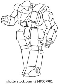 Mech. Element for coloring page. Cartoon style.