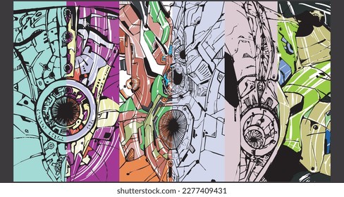 mecha abstract background vector eps 10