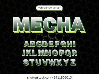 Mecha editable vector text effect, futuristic text effect. The word font derives from Black Monserrat font.