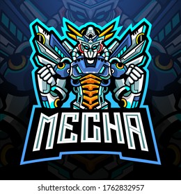 Mecha esport logo mascot design