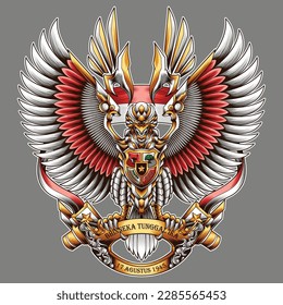 Mecha Garuda Indonesia Illustration character