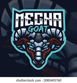 Mecha Goat Mascot Gaming Logo Template