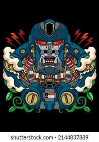 mecha kong vector print illustration
