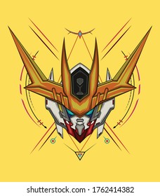 mecha Logo, Vektorgrafik. Robotergrafik