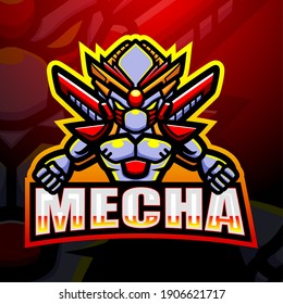Mecha mascot esport logo design