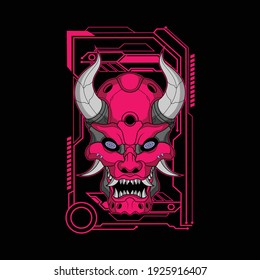 mecha oni illustration for commercial use