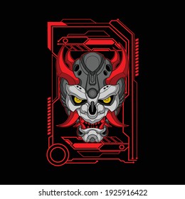 mecha oni illustration for commercial use