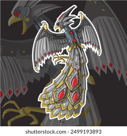 mecha phoenix robot gaming mascot. good for esport logo