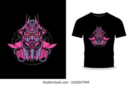 Mecha robot can be used for t-shirt design