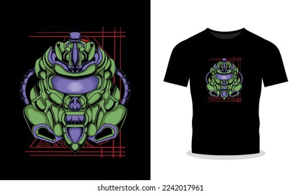 Mecha robot can be used for t-shirt design