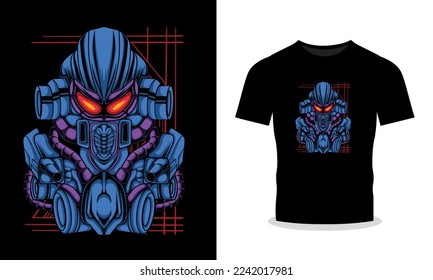 Mecha robot can be used for t-shirt design