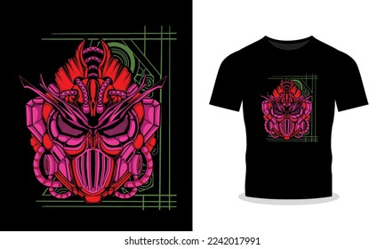 Mecha robot can be used for t-shirt design