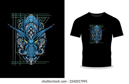 Mecha-Roboter können für T-Shirt-Design verwendet werden
