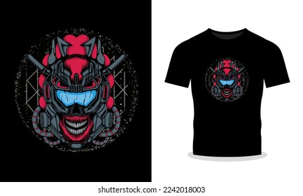 Mecha robot can be used for t-shirt design