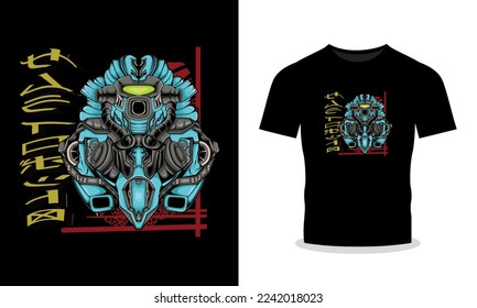Mecha-Roboter können für T-Shirt-Design verwendet werden