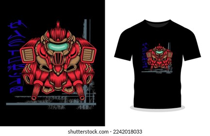 Mecha robot can be used for t-shirt design
