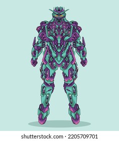 Mecha robot futuristic vector premium