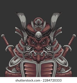 Mecha Robot Samurai Head Illustration Design für Ihr nächstes Projekt