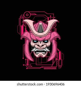 mecha samurai illustration for commercial use