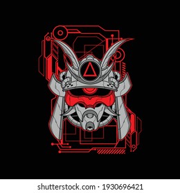 mecha samurai illustration for commercial use