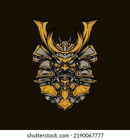 mecha samurai illustration design vector