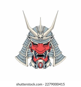 mecha samurai tengu mask vector design. can be used as a logo, icon, mascot, and sticker