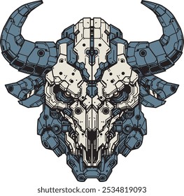 Mecha skull head design art which can be used for your stuff