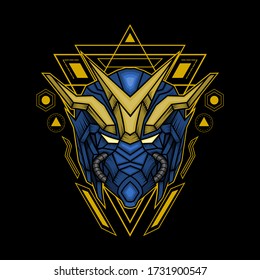 mecha theme head robot illustration vector 