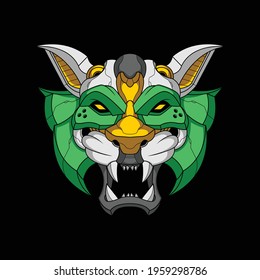 mecha tiger head illustration for commercial use