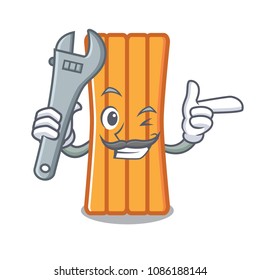 Mechanic air mattress mascot cartoon