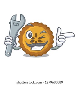 Mechanic apple pie isolated in the mascot