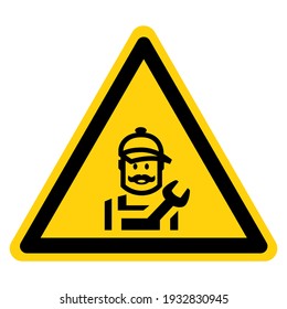 Mechanic Area Symbol Sign ,Vector Illustration, Isolate On White Background Label. EPS10