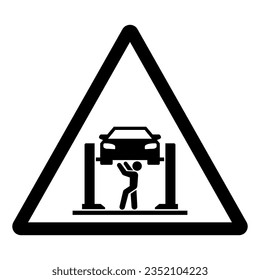 Signo de símbolo de área mecánica, Ilustración vectorial, Aislar en la etiqueta de fondo blanco. EPS10