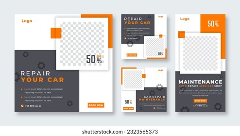 Mechanic Assistance Social Media Post for Online Marketing Promotion Banner, Story and Web Internet Ads Flyer