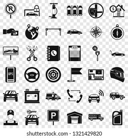 Mechanic auto icons set. Simple style of 36 mechanic auto vector icons for web for any design