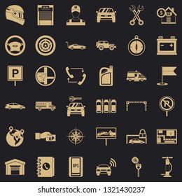 Mechanic auto icons set. Simple style of 36 mechanic auto vector icons for web for any design