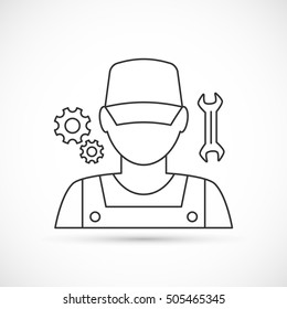 Mechanic avatar outline icon