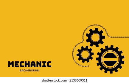 mechanic background with gears and chain