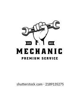 Mechanic Badge Logo Design In Retro Style. Plumber Logo Design Template