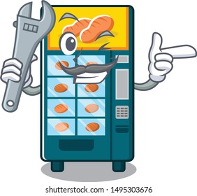 Mechanic bakery vending machine in the cartoon